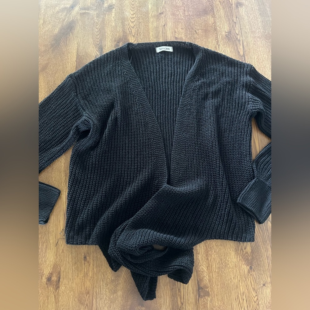 Womens Boujee Brand black knit cardigan sweater size S/M